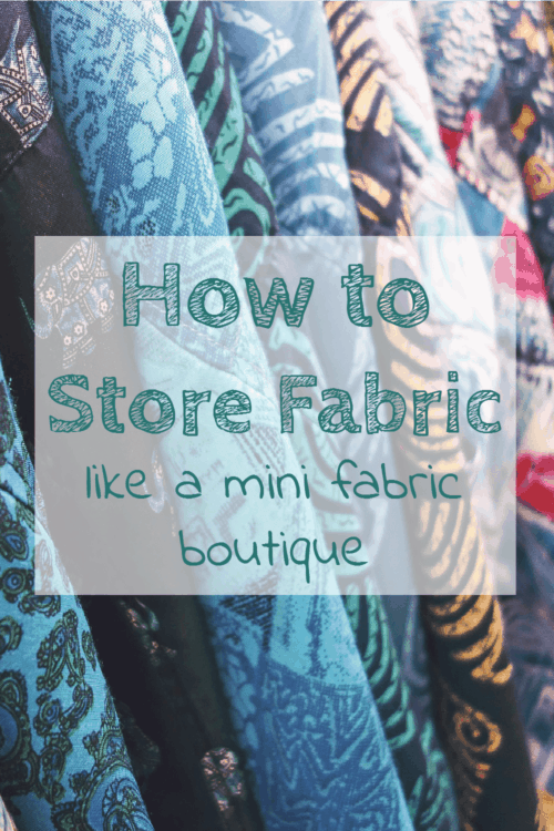 Use comic boards to fold fabric around for uniform storage and get a fabric boutique look