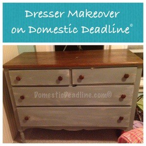 DIY distressed dresser makeover #DIY #paintedfurniture #domesticdeadline