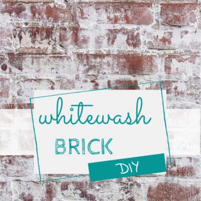 Learn how to whitewash brick to get a farmhouse inspired look. Easy and cost effective, this is a great weekend DIY project for your home #easydiy #homedecor #diyhomedecorpainting www.domesticdeadline.com