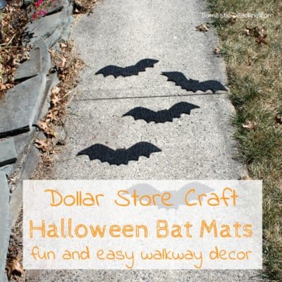 Dollar Store Craft – Halloween Bat Door Mats