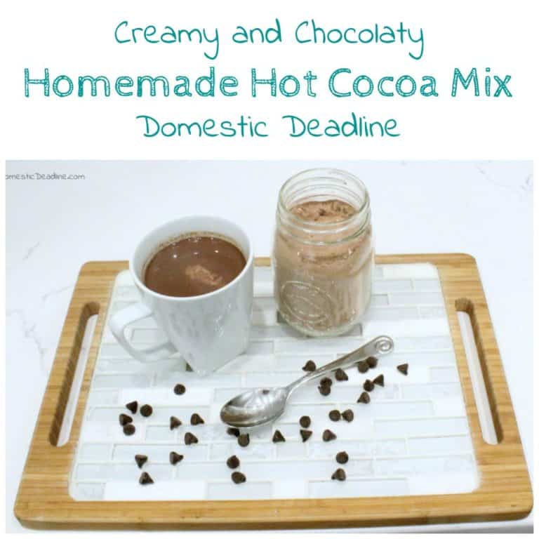 Keep a batch of this creamy and chocolaty homemade hot cocoa mix on hand for the perfect treat anytime. Just add hot water! - Domestic Deadline