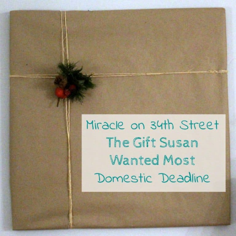 Gift Wrapping a House for our Modern Farmhouse Christmas Decor- Miracle on 34th Street - Domestic Deadline