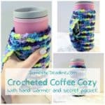 Crocheted Coffee Cozy with Hand Warmer