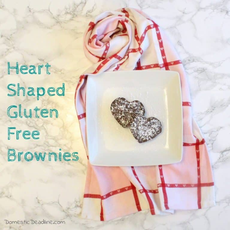 Make up a batch of heart-shaped gluten-free brownies, or better yet keep the dry mix on hand! So much better and less expensive than a box mix and a perfect Valentine's day treat. - Domestic Deadline