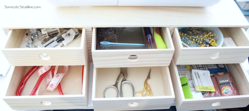 Craft Room Drawer Organizing: solutions when you don't have drawers! Domestic Deadline