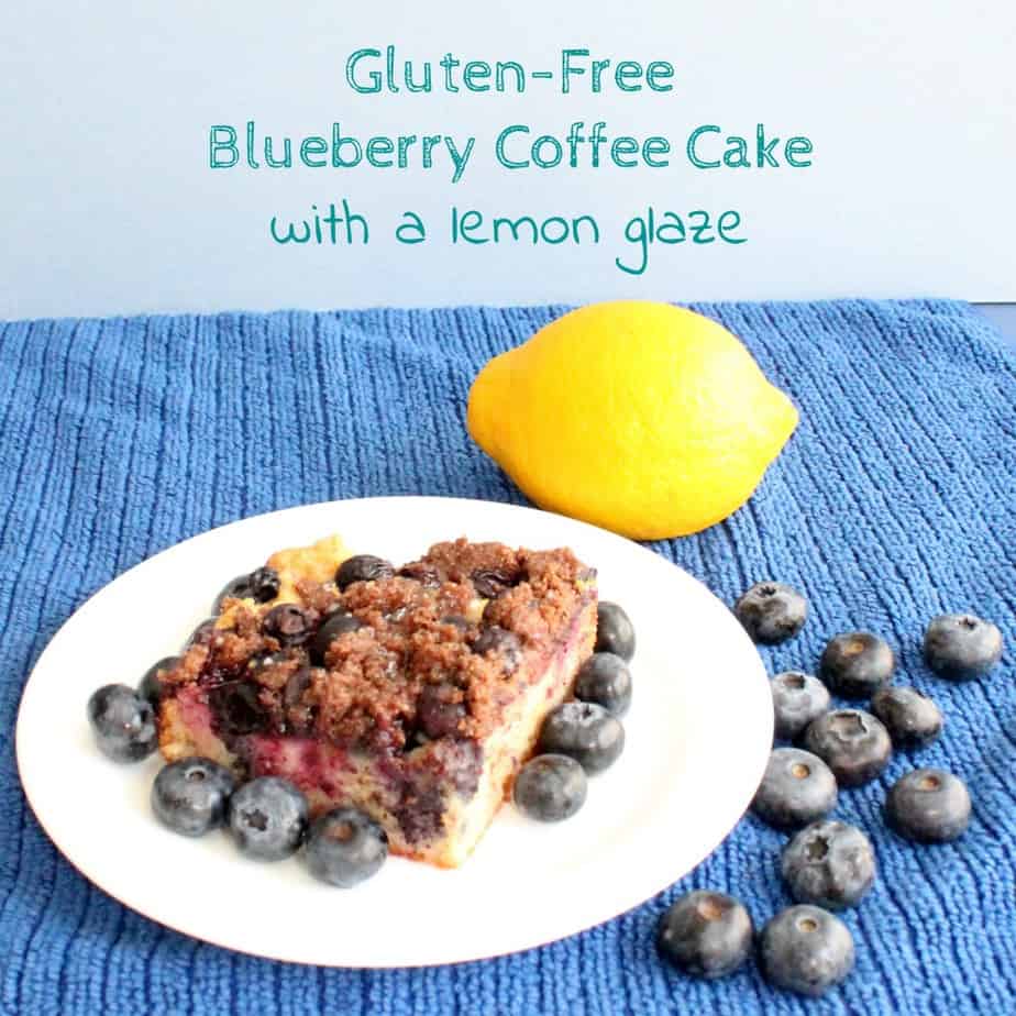 This yummy blueberry coffee cake is divine drizzled with lemon glaze. Not only is it gluten-free, but so yummy the gluten eaters will never know! www.domesticdeadline.com