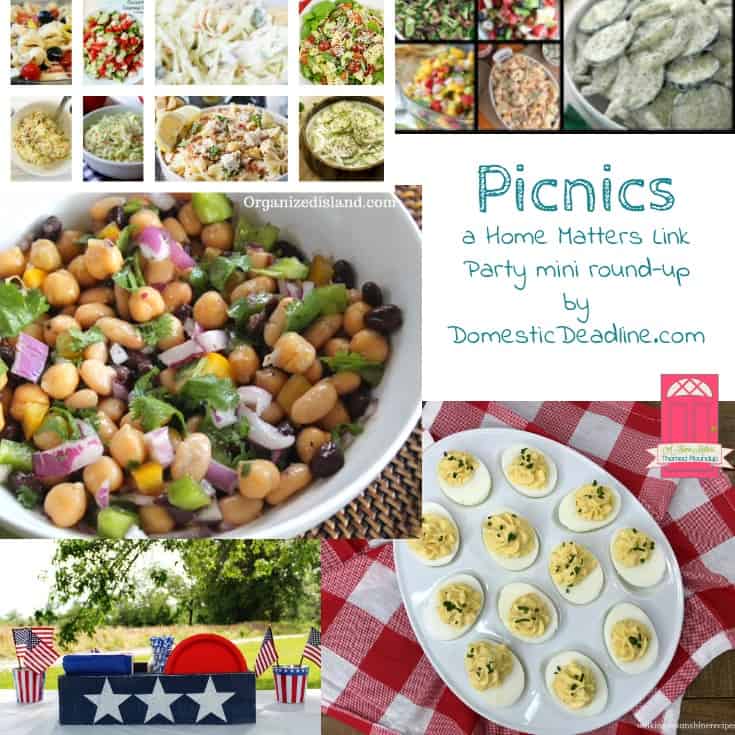 Picnics - a relaxing summer pastime packed with tasty foods, drinks, fun, and games. Plus, link up at Home Matters. #picnics #summer #HomeMattersParty www.domesticdeadline.com