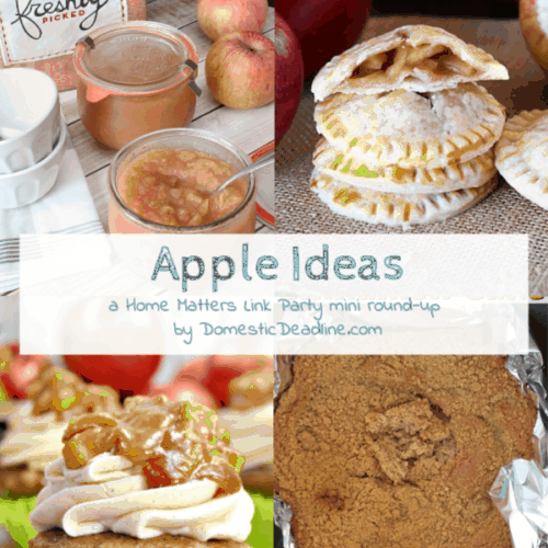 It's delicious apple season! Get apple ideas for recipes, crafts, decor, diy, and more. Plus, link up at Home Matters. #Apple #AppleIdeas #HomeMattersParty www.domesticdeadline.com