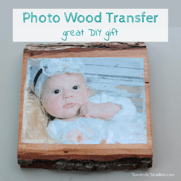 Make a personalized gift for someone special! A photo wood transfer is a memoral gift and not just for Christmas but year round. Or order a personalized ornament with your own photo, ready to give in a cloth gift bag. www.domesticdeadline.com