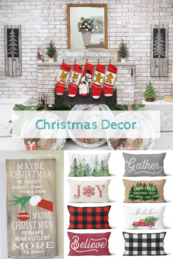 Moving towards a rustic farmhouse Christmas decor, but still having some color. A calmer and more soothing decor for the holiday season. #12DaysofChristmas www.domesticdeadline.com