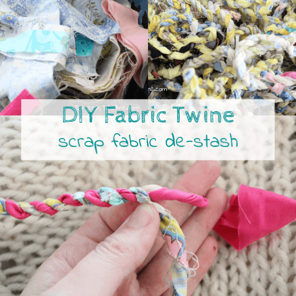 Strips of scrap fabric easily turns into colorful twine to use for wrapping gifts or other craft projects. Fun and easy way to destash your scrap fabric pile. www.domesticdeadline.com