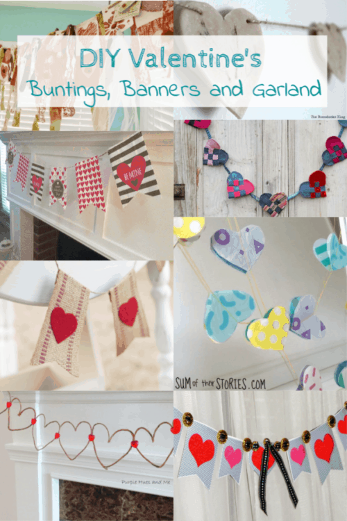 Valentine's banners, buntings and garlands, no matter what you call it, it looks beautiful and makes a great decor! Great DIY ideas www.domesticdeadline.com