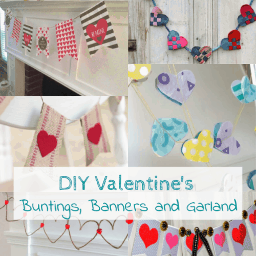 Valentine's banners, buntings and garlands, no matter what you call it, it looks beautiful and makes a great decor! Great DIY ideas www.domesticdeadline.com