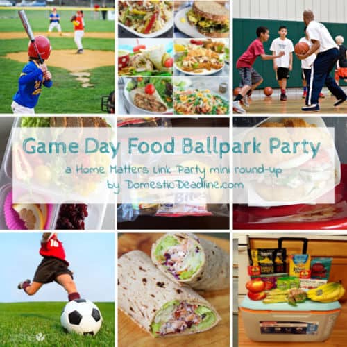 Game Day Food inspiration for summertime fun at Home Matters. Plus linkup w/ recipes, DIY, crafts, and decor #ballparkfood #gamedayrecipes #homemattersparty www.domesticdeadline.com