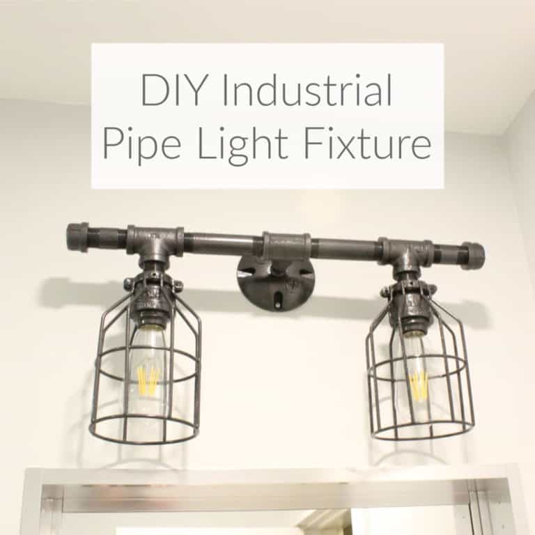 Learn how to use gas pipes to build an industrial farmhouse light fixture. Gas pipe fittings and some electrical supplies for a one of a kind light fixture DomesticDeadline.com