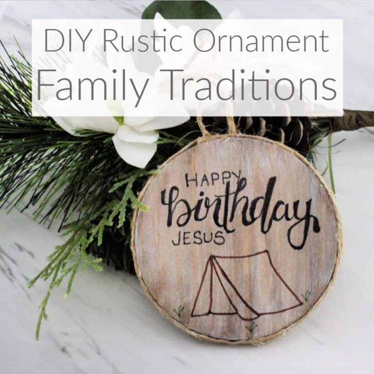 Learn how easy it is to make a custom rustic ornament celebrating your family traditions for the Christmas season. Family traditions are even more special at Christmas time. DomesticDeadline.com