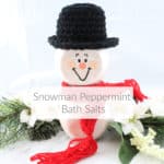 DIY Peppermint Bath Salts in Snowman Jars