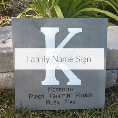 Family Name Sign – Making Christmas Gifts in July