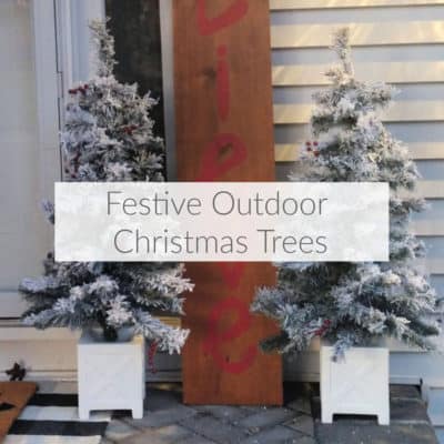 Looking for Christmas tree ideas this year? Check out my festive outdoor Christmas trees and lost of ideas from my blog friends. #FestiveChristmas #FestiveChristmasIdeas #ChristmasTree www.domesticdeadline.com