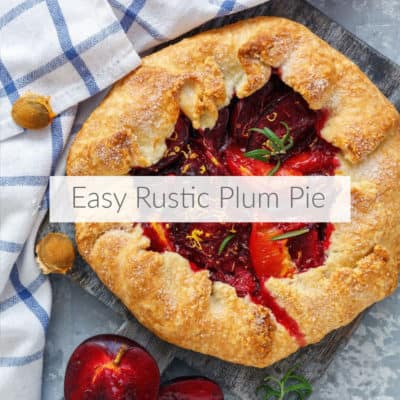 Make an easy Rustic Plum Pie, great for the festive holiday season with only 3 ingredients. Spend your time with your family, not in the kitchen. #FestiveChristmas #FestiveChristmasIdeas #Christmas #pie #recipe