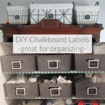 Make DIY chalkboard labels to help organize your home. Hair clips and chalk pens make these versatile for all kinds of spaces.