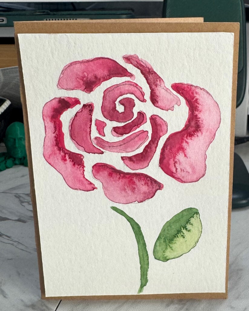 Watercolor Rose Card