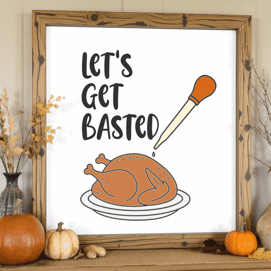 Free funny Thanksgiving SVG — Feast Mode Activated with turkey leg, football laces, and power button. Perfect for Cricut or Silhouette Thanksgiving crafts.