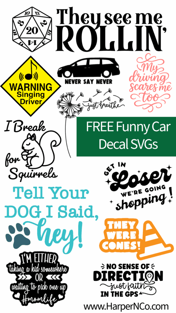 Free I Break for Squirrels car decal SVG for Cricut, Silhouette, and Juliette