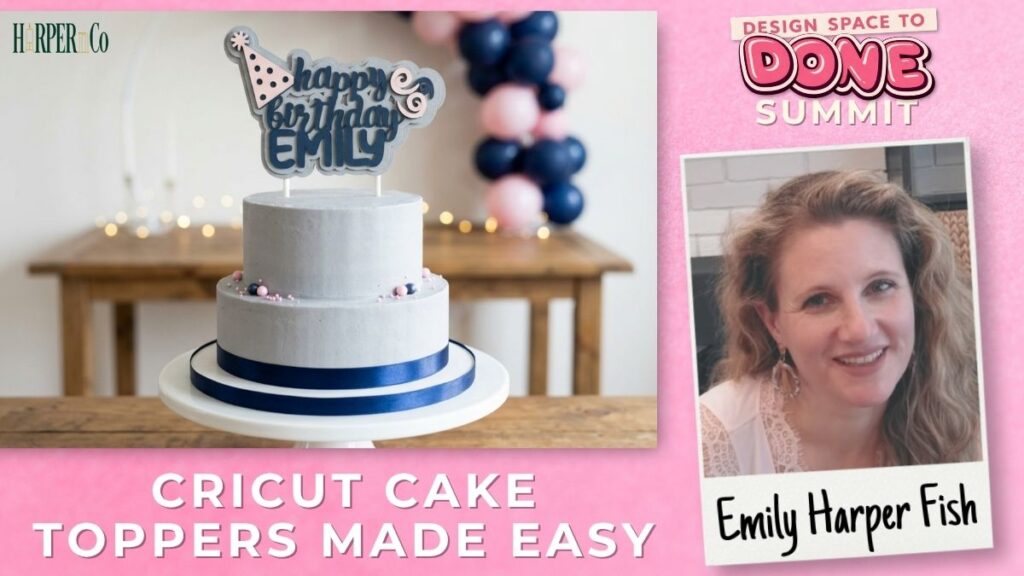 Custom Happy Birthday cake topper made with Cricut Offset and Weld
